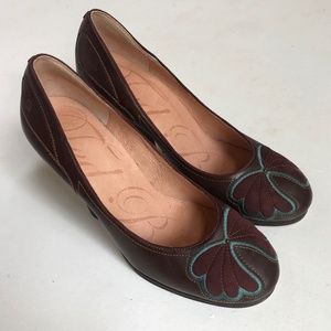 Ted Baker Leather Butterfly Design Platform Pumps